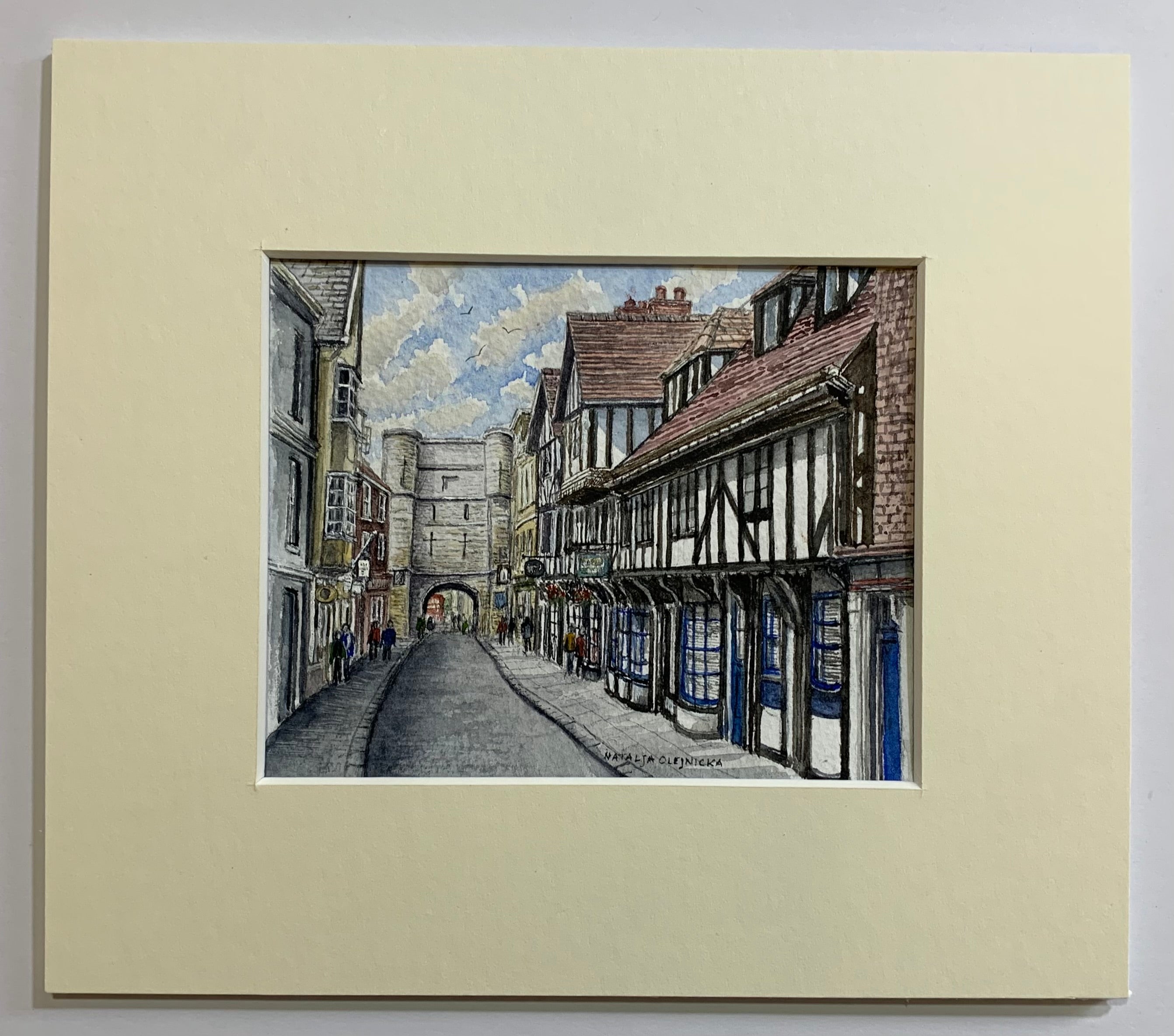High Petergate Natalja Olejnicka ORIGINAL WATERCOLOUR Miniature