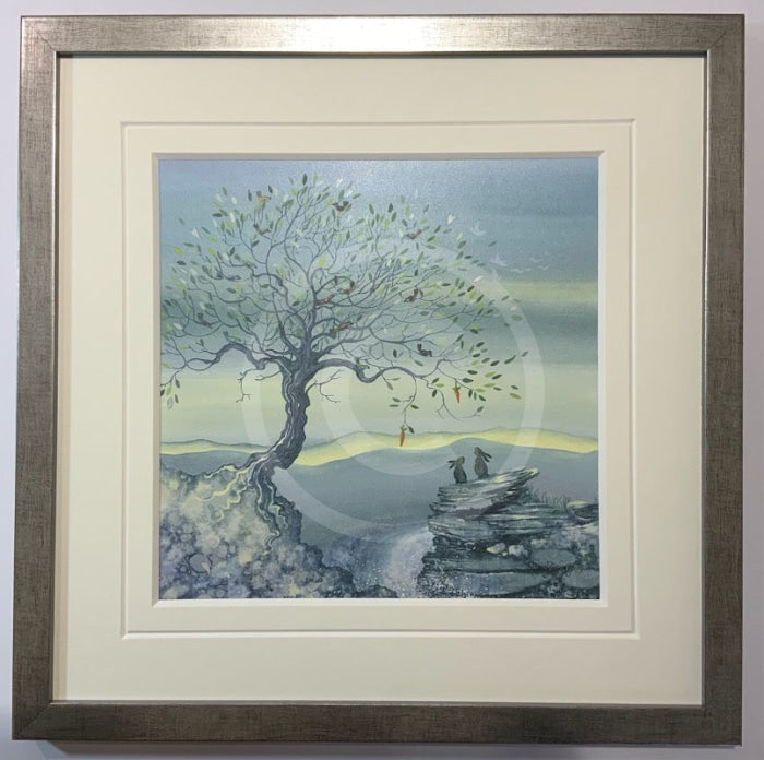 Stream by Catherine Stephenson Mounted Miniature Framed Pewter Cube