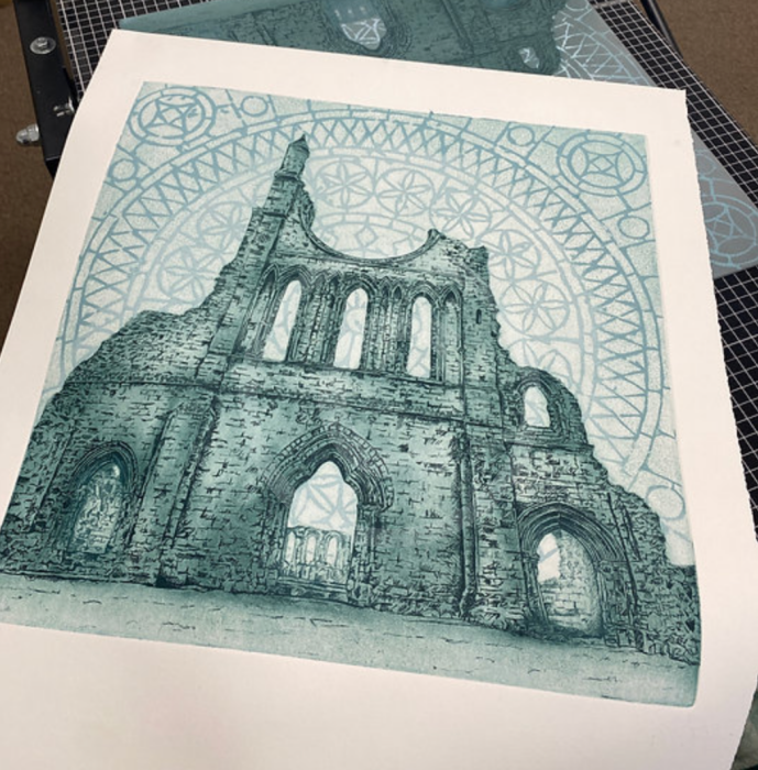 Byland Abbey I - Etching & Collagraph Limited Edition by Anna Matyus