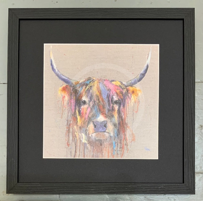 Dottie (Mounted Print ) by Louise Luton - Highland Cow Picture
