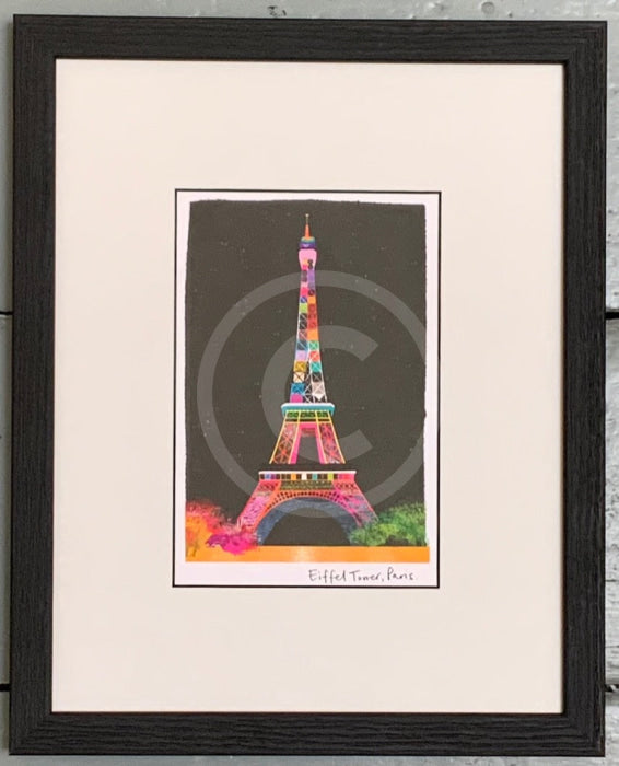 Paris, Eiffel Tower by Night Print by Ilona Drew 