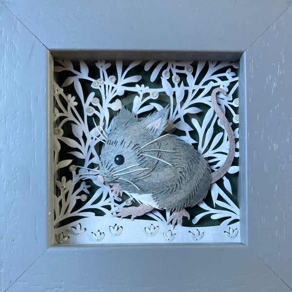 Matilda, Mouse, Miniature Original Paper Cut by Anna Cook