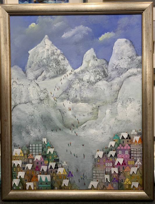 ORIGINAL Bill Tolley Painting, Skaters Heaven