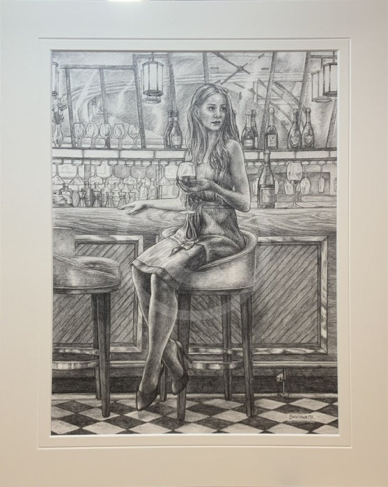 ORIGINAL Reflecting, Study 7, Figurative Pencil Drawing by Mark Brai