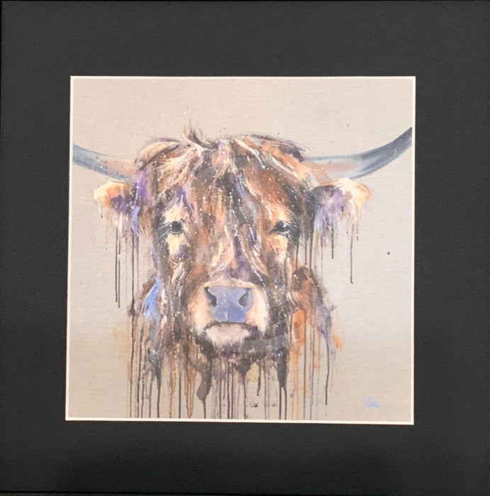 Sid (Mounted Print) By Louise Luton - Highland Cow Picture Mounted Art Print