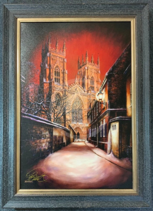 Silent Night, York Minster by Mark Braithwaite - Framed Canvas