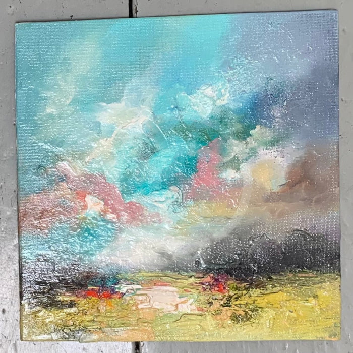 Fresh Sky over Lime Meadow - ORIGINAL Oil Painting by Anna Schofield