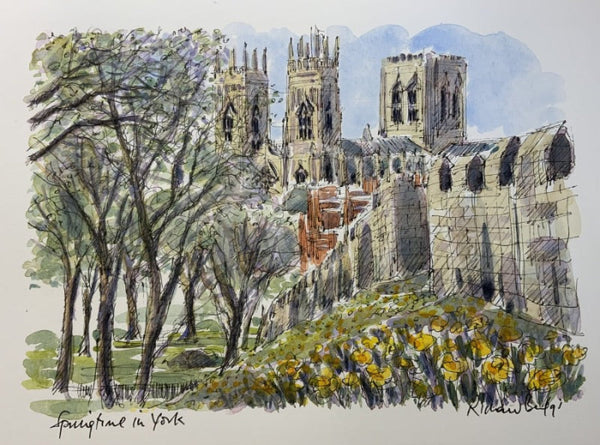 Springtime In York, Richard Briggs ORIGINAL WATERCOLOUR