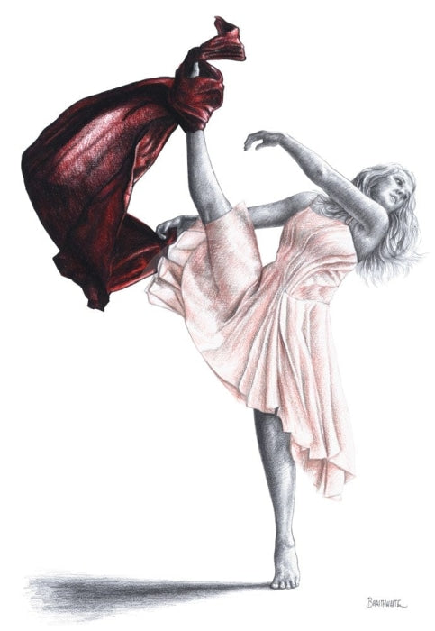 A Study in Crimson & Pearl 1, dance print by Mark Braithwaite