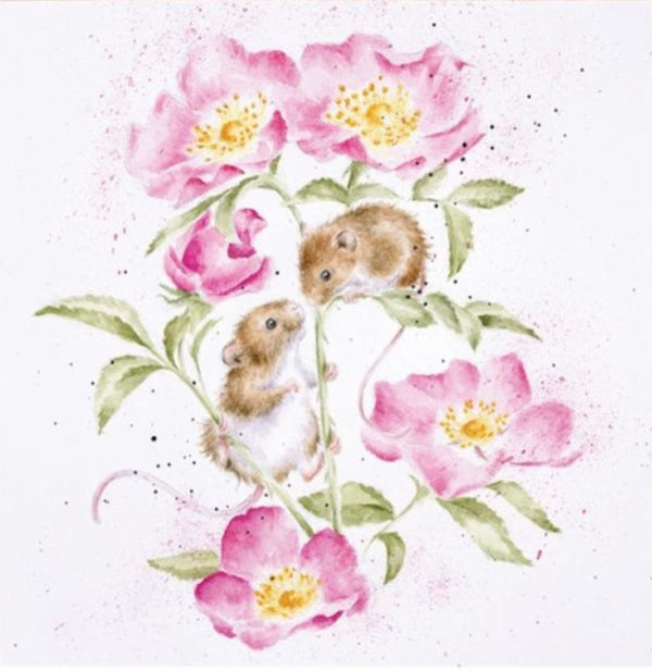 Little Whispers by Hannah Dale, Floral Print with Mice 