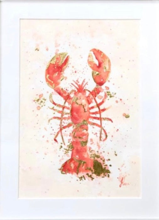 Oceanic Lobster - limited edition with gold leaf by Janine Lees