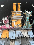 Close up of Moonlight Meeting, an ORIGINAL Mixed Media from Gary Walton, for PAPYRUS