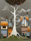 Close up of Artist Signature The Happy Neighbours, an original artwork from Gary Walton