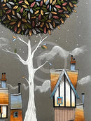 Close up of The Happy Neighbours, an original artwork from Gary Walton