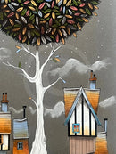 Close up of The Happy Neighbours, an original artwork from Gary Walton