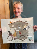 Artist Sam Toft with the original of Time to Make Memories