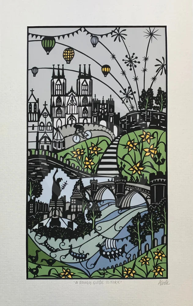 A Rough Guide to York Paper Cut Print by Anna Cook | Small Format