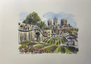 A Stroll Along The City Walls,  York, Richard Briggs ORIGINAL WATERCOLOUR