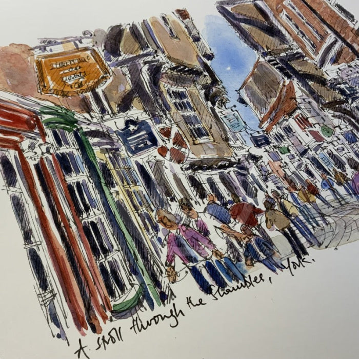 A Stroll Through The Shambles, York, Richard Briggs ORIGINAL WATERCOLOUR