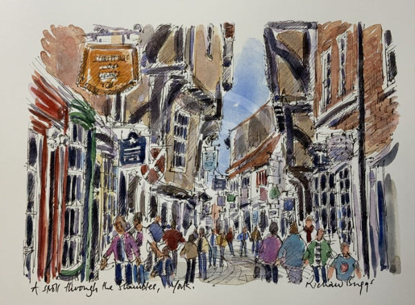 A Stroll Through The Shambles, York, Richard Briggs ORIGINAL WATERCOLOUR