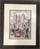 The View from the Bar, Micklegate Bar, York by Mark Braithwaite framed 24x30cm