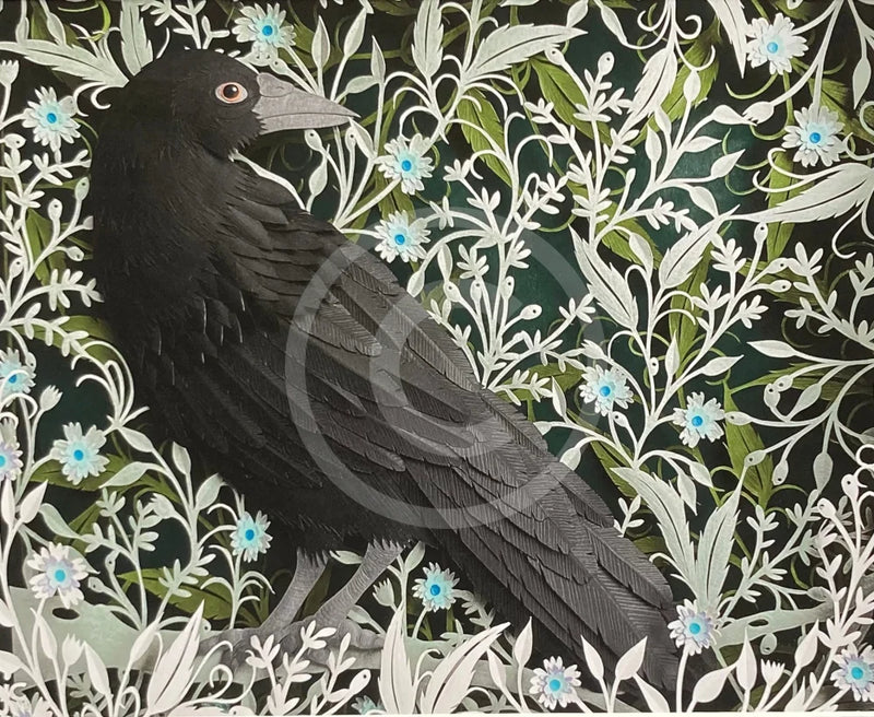 A Watchful Eye, Crow Mounted Giclée Print by Anna Cook
