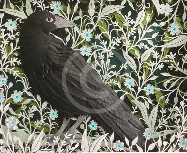 A Watchful Eye, Crow Mounted Giclée Print by Anna Cook