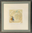 Ernest and Violet, cuddle and relax under their umbrella with their dog, Doris. LIMITED EDITION of ‘A Wonderful Life’ Framed Nordic blue