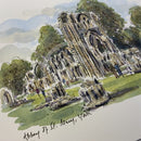 Abbey of St. Mary, York, Richard Briggs ORIGINAL WATERCOLOUR
