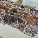 Across The  Rooftops Towards York Minster, Richard Briggs ORIGINAL WATERCOLOUR