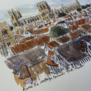 Across The  Rooftops Towards York Minster, Richard Briggs ORIGINAL WATERCOLOUR