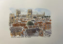 Across The  Rooftops Towards York Minster, Richard Briggs ORIGINAL WATERCOLOUR