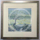 Stream by Catherine Stephenson Mounted Miniature Framed Pewter Cube