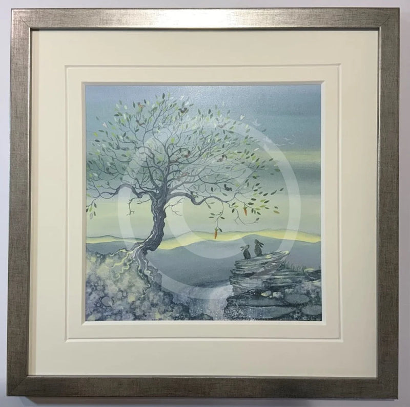 Stream by Catherine Stephenson Mounted Miniature Framed Pewter Cube