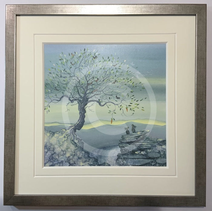 Stream by Catherine Stephenson Mounted Miniature Framed Pewter Cube