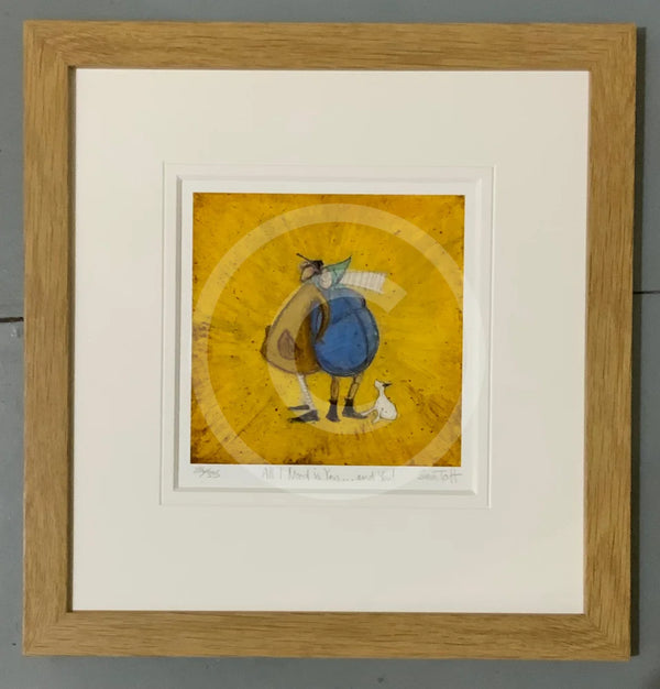 All I Need Is You.... And You! Limited Edition By Sam Toft Framed In 281 Oak Limited Edition Print
