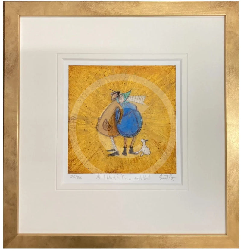 All I Need Is You.... And You! Limited Edition By Sam Toft Framed In Urban Gold