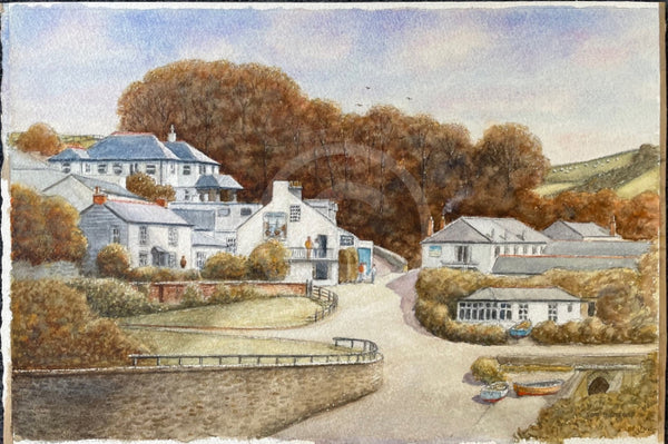 An Evening with Friends, Port Gaverne, Cornwall - Sam Burden ORIGINAL WATERCOLOUR