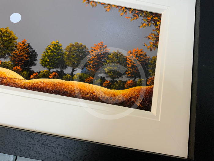 Autumn Fields In Moonlight  - ORIGINAL Landscape Painting by John Russell