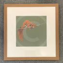 Balancing Act by Nicky Litchfield - Red Squirrel Print - Framed WH Large Block Warm Brown (C) - Limited Edition Print