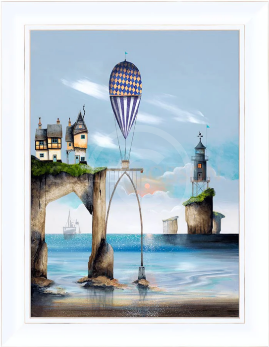 Balloon Cottages Ii By Gary Walton Framed Limited Edition Canvas Print