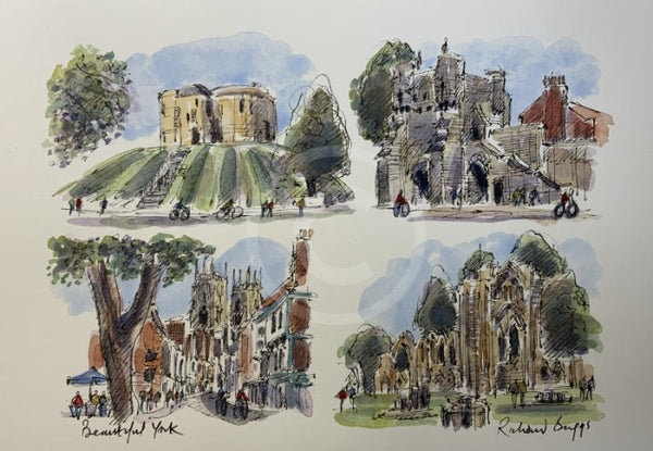 Beautiful York, Richard Briggs ORIGINAL WATERCOLOUR