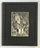 Beneath the Sheets; A Dance Macabre (detail) - Monochrome Edition Framed in small linear I black