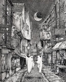 Beneath the Sheets - A Dance Macabre - Monochrome Limited Edition by M. J. Braithwaite Mounted Mounted Print