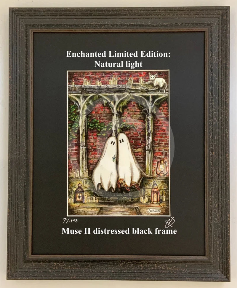Beneath the Sheets; A Forbidden Love - Enchanted Limited Edition - Ghostly Lights Mounted Embellished Print