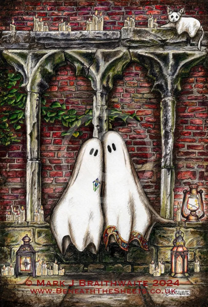 Beneath The Sheets; A Forbidden Love - Enchanted Edition Ghostly Lights Mounted Embellished Print