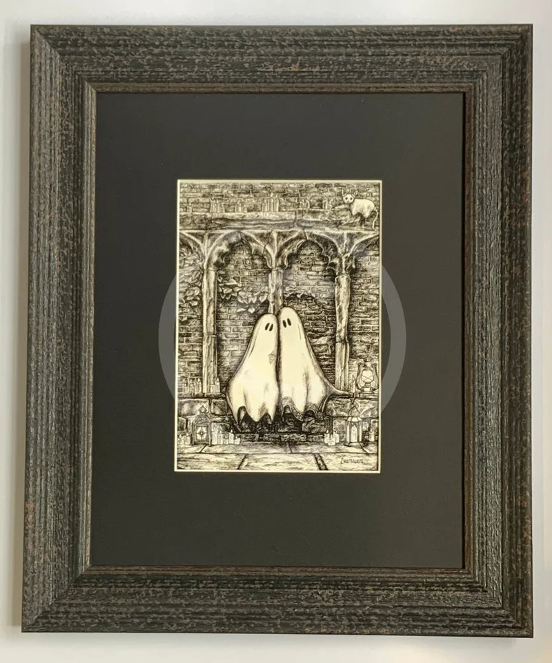 Beneath the Sheets; A Forbidden Love - Monochrome Edition Framed 11x14” in Muse II Black (F) Mounted Print