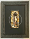 Beneath The Sheets; A Rebellious Spirit - Colour Edition mounted. A ghost art print of a spirit and his dog out side the historic Monk Bar in the haunted City of York by  M.J Braithwaite Framed in Muse II Black (F)