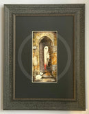 Beneath The Sheets; A Rebellious Spirit - Colour Edition mounted. A ghost art print of a spirit and his dog out side the historic Monk Bar in the haunted City of York by  M.J Braithwaite Framed in Muse II Black (F)