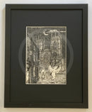 Beneath the Sheets; The Archbishop and the Arsonist - Monochrome Edition - Framed 11x14” in Small Linear I Black (A)